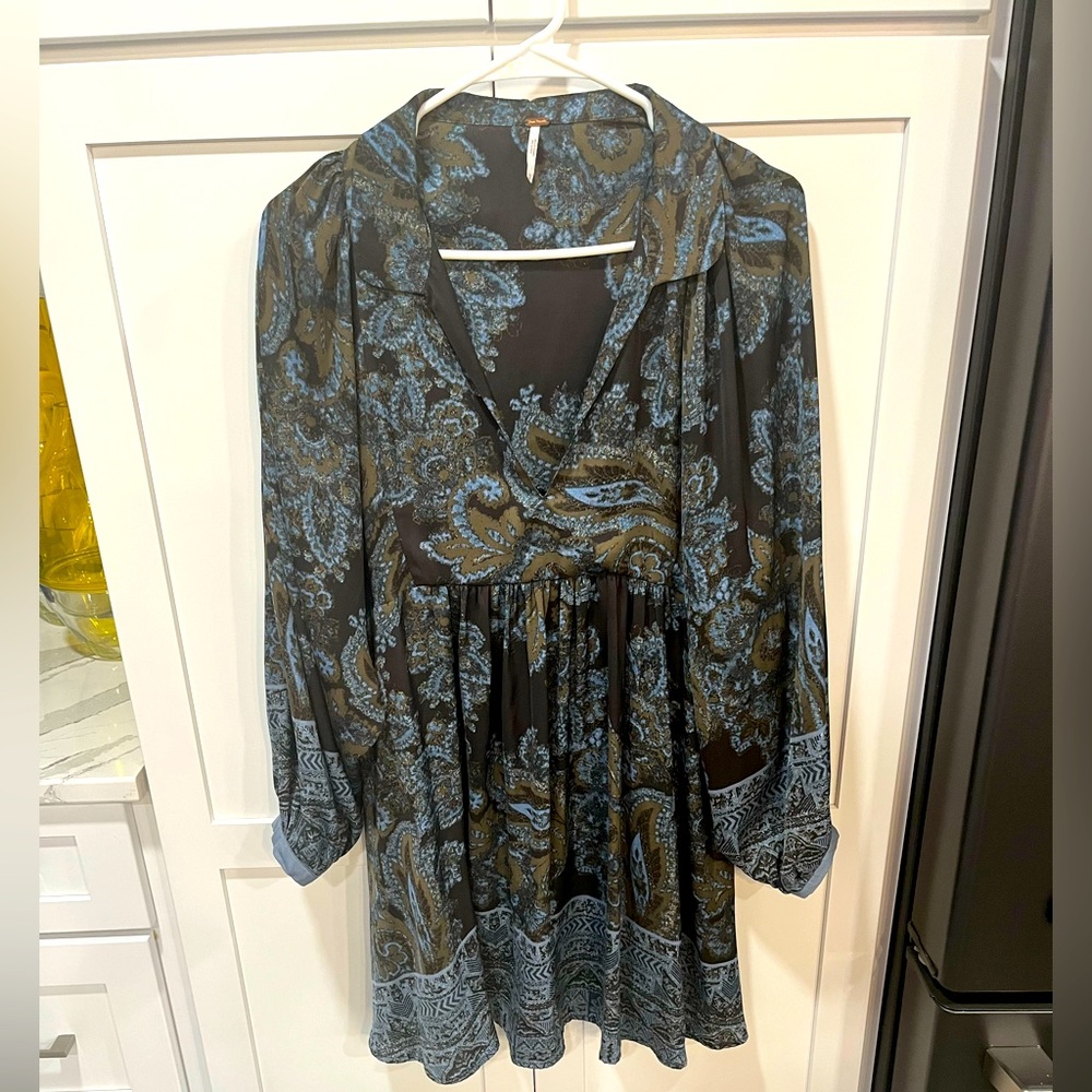 Free People Bishop Sleeve Tunic Dress, Size Medium